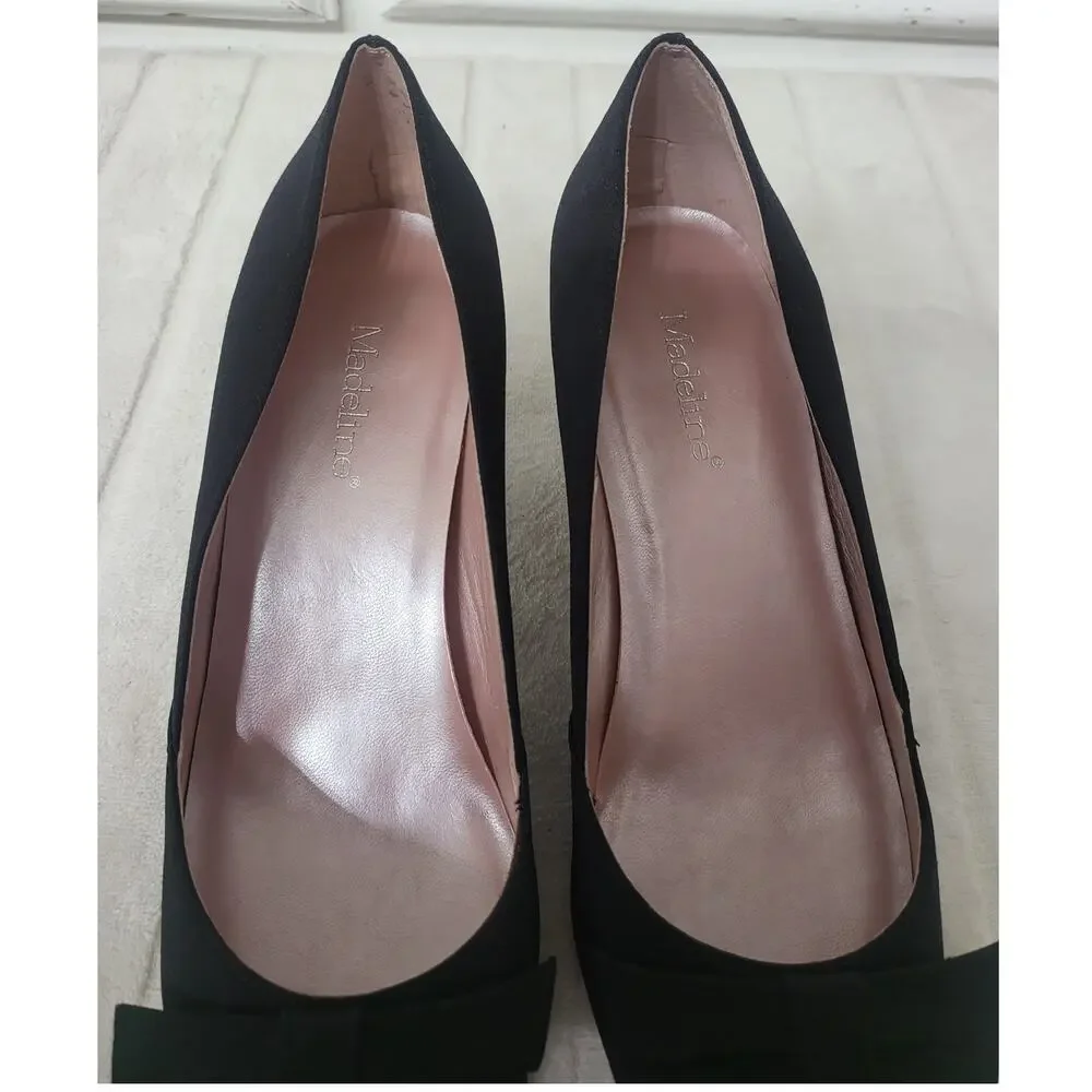 Madeline Eartha Black Fabric Heels - Size 9 M - Picture 10 of 10